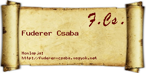 Fuderer Csaba névjegykártya